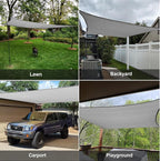 Sun Shade Sail 10' x 13' Silver Grey Rectangle Outdoor Canopy Cover | Outdoor - Image 8