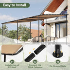Aoxun 16x12 Lean-to Gazebo, Sloped Pergola Porch Canopy Awning - Image 3