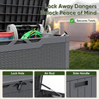 Flamaker Outdoor Storage Box 100 Gallon Waterproof Resin Deck Box | Large - Image 2