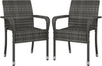 Yaheetech Set of 2 Stackable Outdoor Rattan Dining Chairs, All-Weather Firepits by Unknown