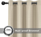 Linen Outdoor Curtains for Patio Waterproof 4 Pcs 54x120 In Cream | Light - Image 4