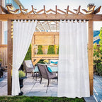 NICETOWN 2 Panels White Sheer Outdoor Curtains - Image 2