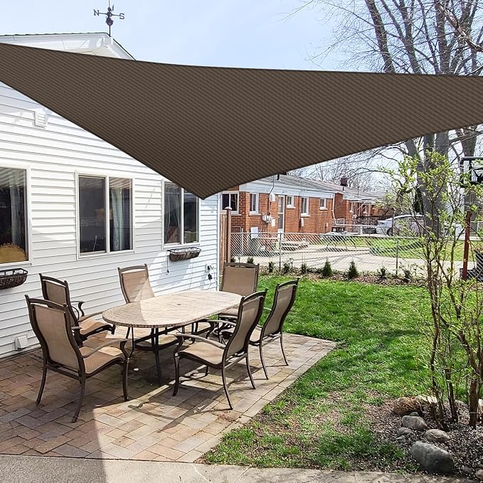 Windscreen4less 3' x 3' x 3' Sun Shade Sail Triangle Outdoor Canopy Cover UV by Windscreen4less