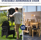 Compact Stackable Adirondack Chairs Set of 4, All-Weather - Image 3