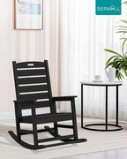 SERWALL Outdoor Rocking Chair Set of 2, Oversized HDPE Rocker, all Weather - Image 2