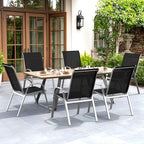 Patio Chairs Set of 6, All Weather Outdoor Dining Chairs | Stackable Dining - Image 2