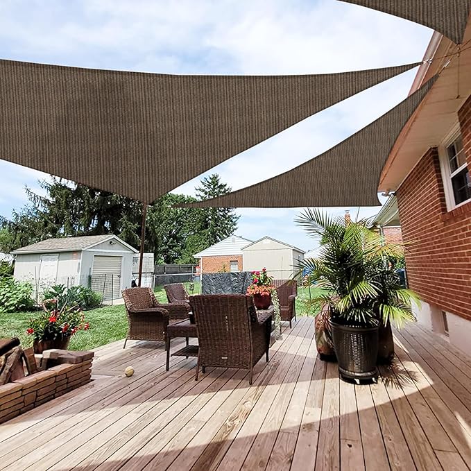 Patio Paradise 24' x 24' x 24' Sun Shade Sail Triangle Canopy Shade Cloth by Patio