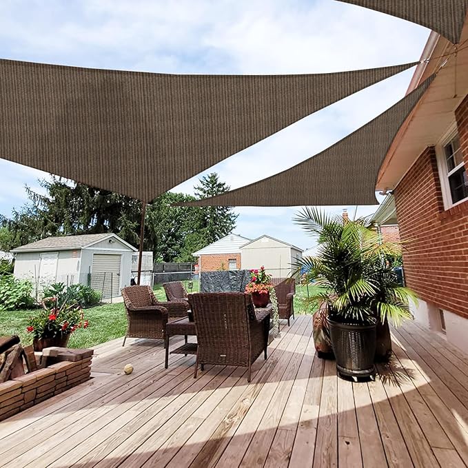 Patio Paradise 12' x 12' x 11'10" Sun Shade Sail Triangle Canopy, Permeable by Patio