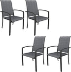 DIFY Patio Chairs Set of 4, Stackable Outdoor Dining Chairs by DIFY