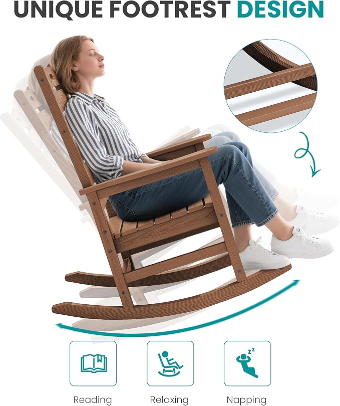 SERWALL HDPE Outdoor Rocking Chair - Image 7