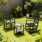 5 Piece Outdoor Rocking Bistro Set, Rocking Chairs Outdoor Furniture, Resin - Image 2