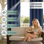Outdoor Curtains for Patio Waterproof, 6 Drape Panels, Sun Shades | Privacy & - Image 3