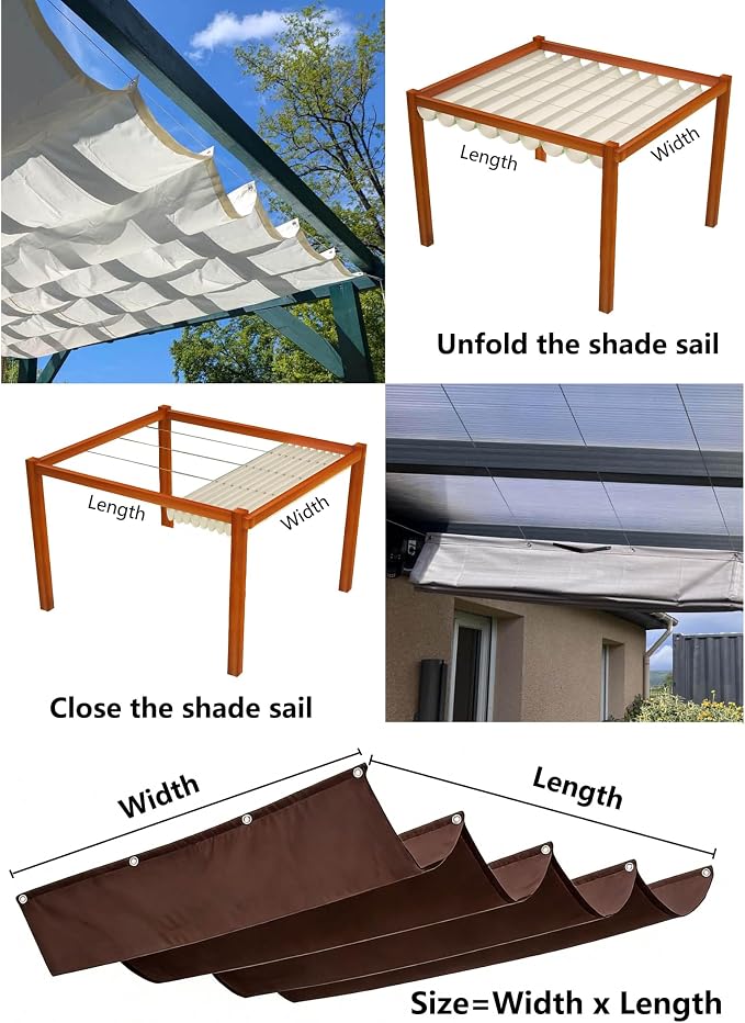 Retractable Waterproof Wave Awning Cover 6' x 22' - Image 5