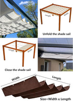 Retractable Wave Sun Shade Cloth 11' x 16' Sun Shade Sail Waterproof Polyester - Image 5