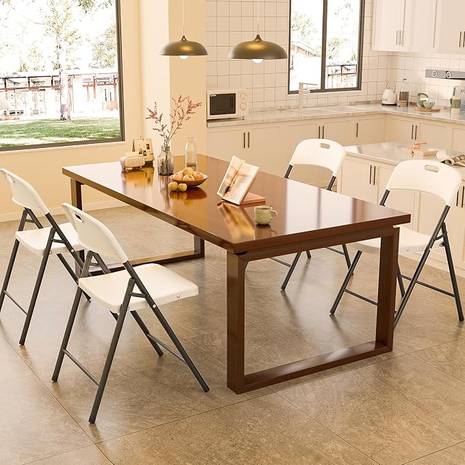 Bonnlo 6-Pack White Plastic Folding Chairs, Portable Seat - Image 8