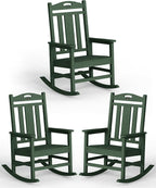 Oversized Outdoor Rocking Chairs Set of 3, 380lbs Heavy-Duty Large Patio Rocker by CIOKEA