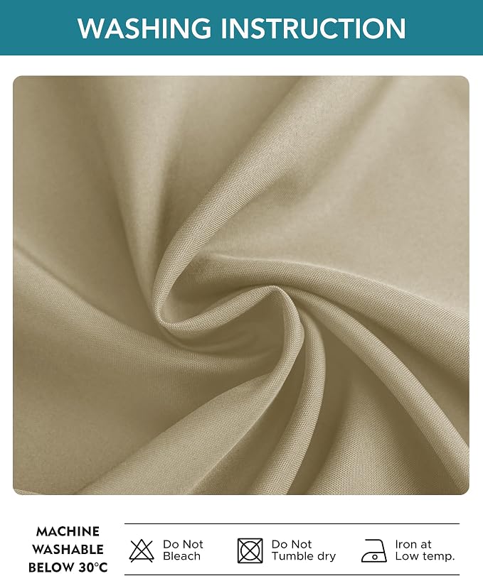 Windproof Outdoor Curtains for Patio Waterproof 4 Pcs 54x95 In Taupe | Grommet - Image 7