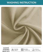 Windproof Outdoor Curtains for Patio Waterproof 4 Pcs 54x95 In Taupe | Grommet - Image 7