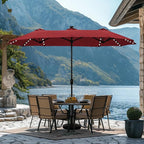 13 ft Patio Umbrella with 120 LED Solar Lights Outdoor Umbrella, 8 Colors - Image 9
