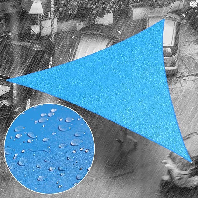 Royal Shade 11' x 11' x 11' Blue Triangle Waterproof Sun Shade Sail Order to by RoyalShade