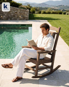 Oversized Outdoor Rocking Chairs Set of 6, HDPE Porch Rocker - Image 9