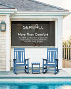 SERWALL HDPE Oversized Outdoor Rocking Chairs Set of 2, Patio Rocker, All - Image 7