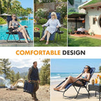 NEWBULIG Zero Gravity Chairs Set of 2, Lounge Chair Folding Portable Adjustable - Image 8
