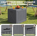 Greesum 40 Gallon Outdoor Deck Box, Resin Storage, Garden Tools, Pool Supplies - Image 2