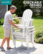 SERWALL HDPE Stackable Adirondack Chair, Space-Saving - Image 6