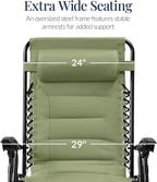 Best Choice Products Oversized Padded Zero Gravity Chair, Folding Outdoor Patio - Image 3