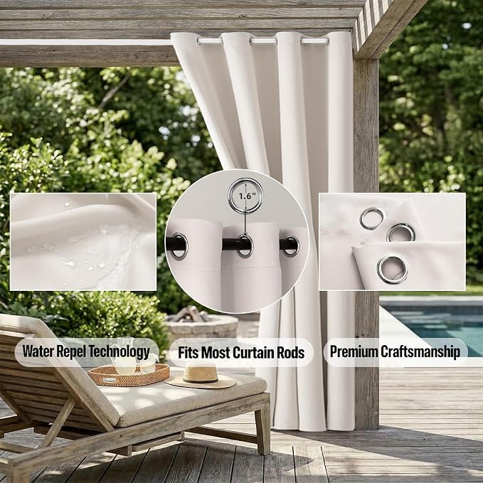 Waterproof Outdoor Curtain W105 x L108 - Image 5