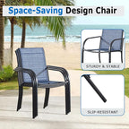 Outdoor Dining Chairs Set of 4, Stackable Patio Chairs - Image 3