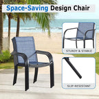 Outdoor Dining Chairs Set of 8, Stackable Patio Chairs - Image 4