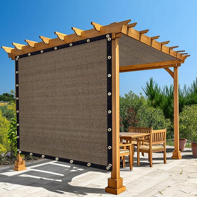 Amagenix 90% Shade Fabric 6'X 14' Mocha Sun Shade Cloth by Amagenix