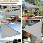 Shade&Beyond Shade Sail 14'X14'X14' Triangle Light Grey Breathable UV Block - Image 5