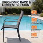 Patio Chairs Set of 8, Stackable Outdoor Dining Chairs, All Weather Breathable - Image 6