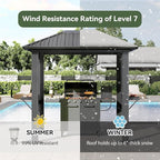 Aoxun Grill Hardtop Gazebo 8x5, Metal Frame Canopy - Image 4