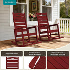 SERWALL Outdoor Rocking Chair Set of 2, Oversized HDPE Rocker, all Weather - Image 9