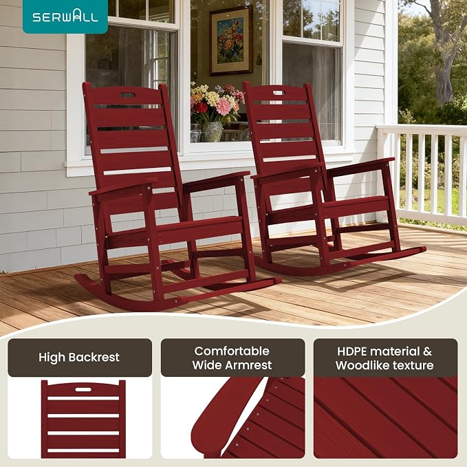 SERWALL HDPE Outdoor Rocking Chair - Image 9