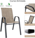 Outdoor Patio Chairs Set of 8 Stackable Dining Chairs All-Weather Textilene - Image 9