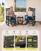 Oversized Outdoor Rocking Chairs Set of 4, HDPE Porch Rocker - Image 6