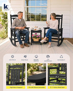 Oversized Outdoor Rocking Chairs Set of 2, HDPE Porch Rocker - Image 6