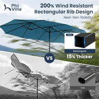 PHI VILLA 15ft Large Outdoor Patio Umbrella - Image 3