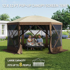 Aoxun 12x12ft Pop Up Gazebo, Gazebo Screen Tent - Image 3
