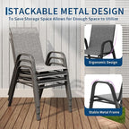 Stackable Outdoor Patio Dining Chairs Set of 6 – High Back Armchairs, - Image 4