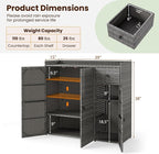 Tangkula Rattan Outdoor Storage Cabinet, Patiojoy Outdoor Cabinet - Image 6
