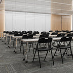 Bonnlo 6-Pack Black Plastic Folding Chairs, Portable Seat - Image 9