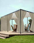 Grommet Outdoor Curtains for Patio Waterproof 8 Pcs 54x84 In Taupe | by HolidayIdeas