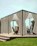 Grommet Outdoor Curtains for Patio Waterproof 8 Pcs 54x84 In Taupe | by HolidayIdeas