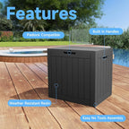 ROJIK 37 Gallon Resin Deck Box, Lockable Waterproof Weatherproof Outdoor - Image 2